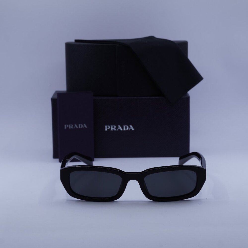 Prada PRB06S 16K08Z Rectangle Sunglasses – Black - Picture 2 of 8